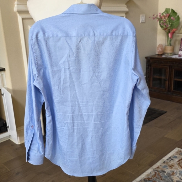 Robert Graham Button Down Shirt Light Blue  Long Sleeve Formal Shirt M - Picture 7 of 13